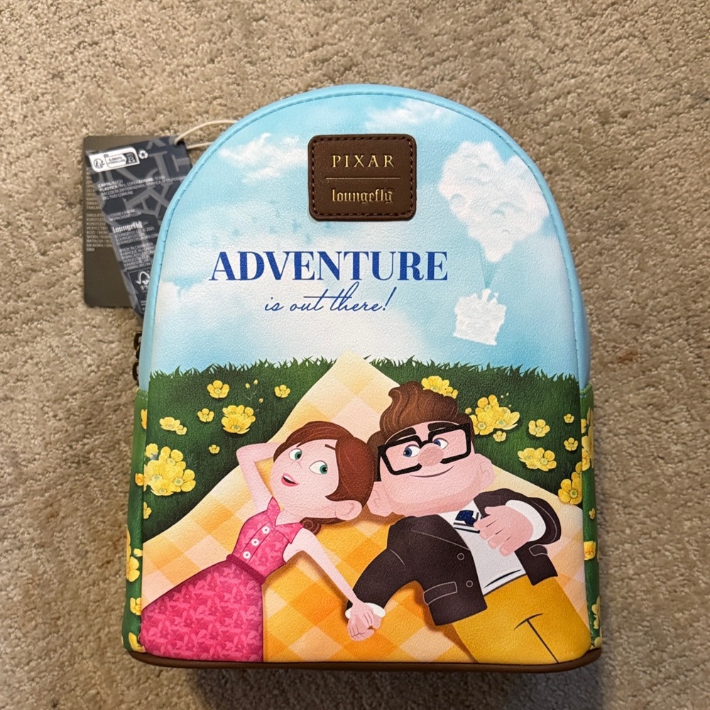 Loungefly Pixar Adventure Backpack with Blue and Yellow Design